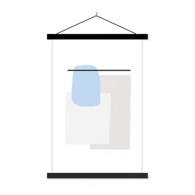 Produktbild von MuchoWow® Textilposter Abstrakt - Geometrische Formen - Linienkunst 120x180 cm mit schwarzem Rahmen - Fotos