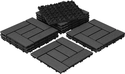 Immagine prodotto di Aopunly WPC click tiles 5m² 55pcs. | Piastrelle per terrazzi, piastrelle per balconi, piastrelle in legno - antracite, 30x30 cm