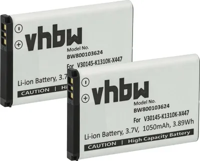 Produktbild von vhbw 2x Akku kompatibel mit Siemens Gigaset SL910H, SL910, SL910A schnurlos Festnetz Telefon (1050 mAh, 3,7 V, Li-Ion)