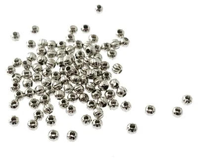 Produktbild von Vintageparts Zwischenperlen geprägt platinfarben 3 mm, 100 Stück