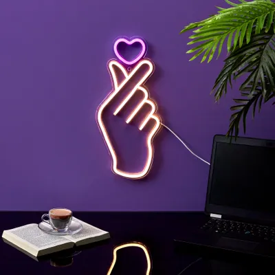 Image de Lampe Led Effet Néon Signe Cœur Usb M8 - Home Deco Factory