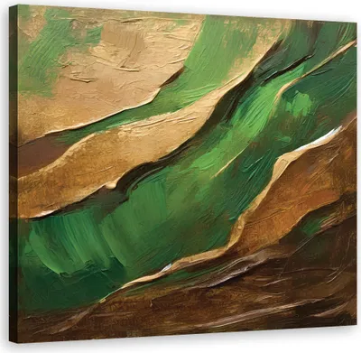 Produktbild von Leinwandbild Gemalte abstrakte grüne 60x60 Feeby Grün bild für die wand bereit zum aufhängen