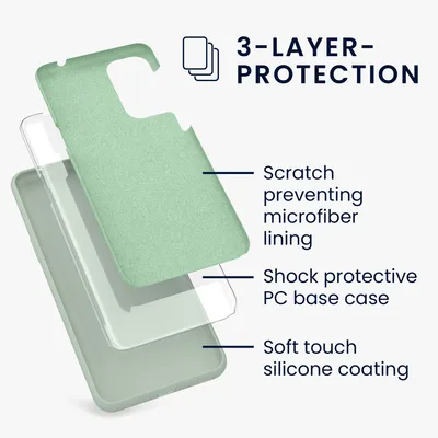 Produktbild von kwmobile Hülle kompatibel mit OnePlus Nord 2 5G Hülle - Silikon Handy Case - Handyhülle weiche Oberfläche - kabelloses Laden - Graugrün
