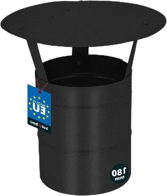 Image de Grille de protection contre la pluie - Chapeau pour tuyau de descente - Évacuation des feuilles - Acier inoxydable - Ø 180 mm - Noir