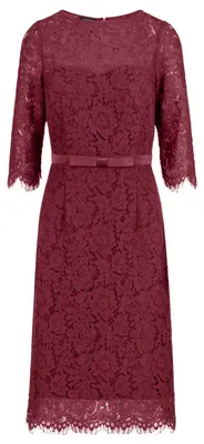 Produktbild von APART Fashion Damen Spitzen Midikleid, Cocktailkleid mit Schleifengürtel, Rundha