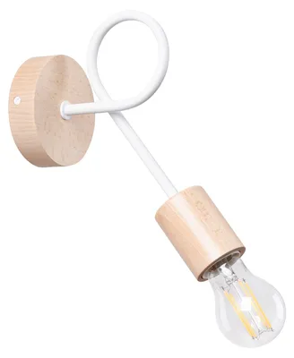 Obrázek produktu pro Nástěnné svítidlo EMBER bílé 1xE27 15W ocel/dřevo 24x19x10cm Sollux Lighting
