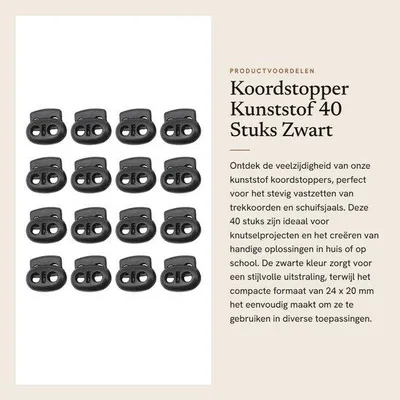 Produktbild von Kunststoff-Koordinator 6 mm - 40 Stück - Schwarz - Kunststoff - Handwerkzeug
