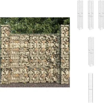 Produktbild von vidaXL Gabionenkörbe 3 Stk. Verzinkter Stahl 25 x 25 x 197 cm -  Zaunfelder