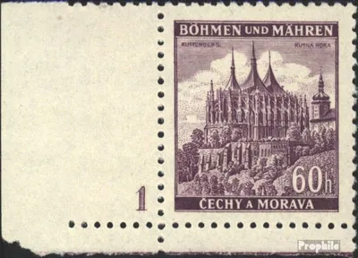 Produktbild von Briefmarken Böhmen und Mähren 1939 Mi 27 mit Plattennummer postfrisch Ruttenberg
