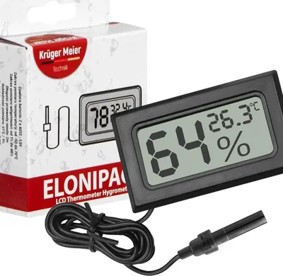 Zdjęcie produktu dla Kruger Meier Elonipac LCD - termometr hygrometr z sondą