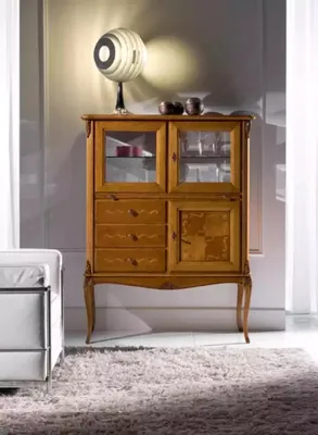 Zdjęcie produktu dla Gablota szklana szafka barowa szafki włoskie meble drewniane salon