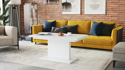 Produktbild von Design Couchtisch Tisch Orion stufenlos höhenverstellbar ausziehbar 120 bis 180cm Esstisch