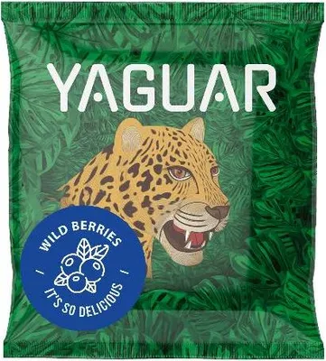 Produktbild von Yaguar - Mate Tee Probe Wild Berries 50g - Mit Erdbeere, Minze - Luftgetrocknet - Mild, Wenig Staub - Yerba Mate aus Brasilien - 18 Monate Gereift