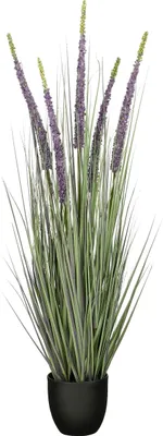 Produktbild von Mica Decorations Eremurus – Kunstgras – Realistische Kunstpflanze Deko Wohnzimmer – Künstliche Pflanzen – Zimmerpflanzen Künstlich – H110 x Ø35 cm – Grün, Lila