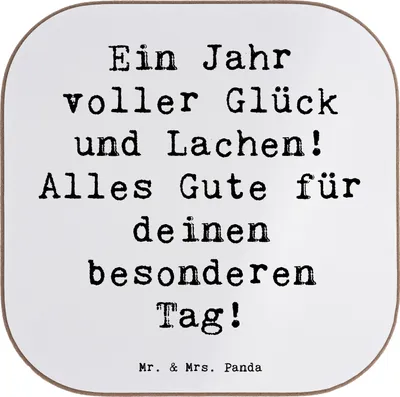 Produktbild von Mr. & Mrs. Panda Untersetzer für Gläser Spruch 2014 Geburtstag - Weiß - Geschenk, Glückwunsch, Jahrgangsparty, unterleger, Tischuntersetzer, Jahrgang, Alter, Tischschoner