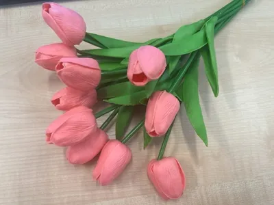Obrázek produktu pro Tulipán,  textilní dekorace, květina růžová  / 1ks
