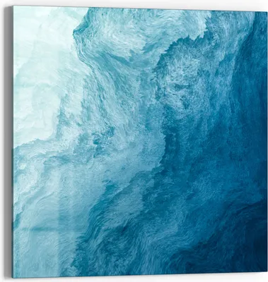 Produktbild von DEQORI Glasbild Echtglas 50x50 cm 'Aufgewühlte Wellen' Wandbild Bild modern Deko