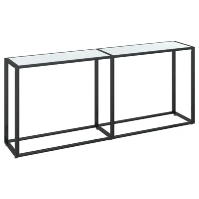 Immagine prodotto di vidaXL Tavolino da salotto bianco effetto marmo 180x35x75,5 cm vetro temperato