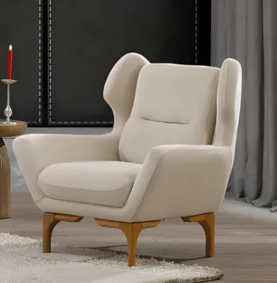 Produktbild von Eleganter weißer Stoffsessel im modernen Design