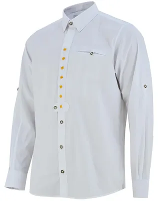 Immagine prodotto di Camicia tradizionale per pantaloni tradizionali in pelle Moda tradizionale Edelweiß Ricamata bianca, taglia: L