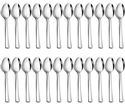 Produktbild von Teelöffel 24 Stück 13,5cm Edelstahl Kaffeelöffel Espressolöffel Set Dessertlöffel Spiegelpoliert Spülmaschinenfest