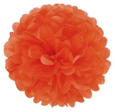 Produktbild von 10 orangene Papierpompons, 25 cm, Party-Dekorationen