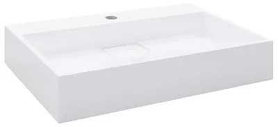 Imagen del producto de vidaXL Lavabo, 60 x 38 x 11 cm, resina mineral/mármol sintético, blanco