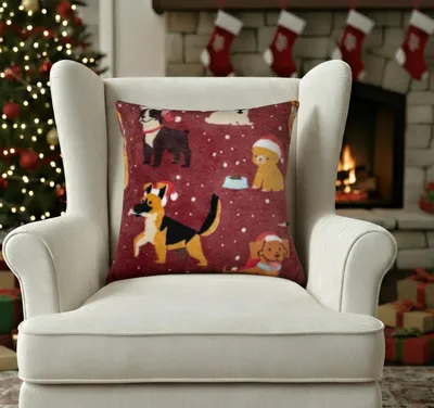 Immagine prodotto di Cuscino di Natale WINTER FELLOWS rosso 40x40 cm in microfibra Variante: federa con imbottitura, 40x40 cm
