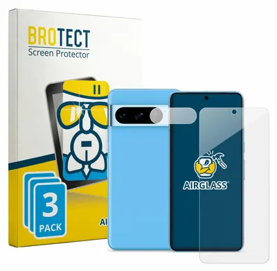 Produktbild von 3x BROTECT Schutzglas für Google Pixel 8 Pro (Display+Kamera) Schutzfolie Panzer Folie Glas Display Schutz klar