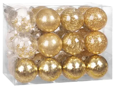 Produktbild von CASARIA® Christbaumkugeln 24tlg Ø6cm Kunststoff individuell befüllbar bruchfest transparent Weihnachtskugeln Christbaumschmuck Weihnachtsdeko gold