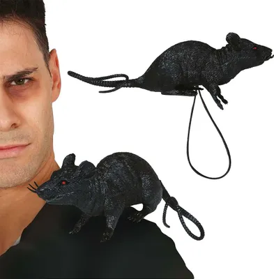 Produktbild von Ratte schwarz mit Schultergummi 16cm