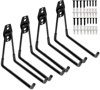 Produktbild von Schwarze Doppelhaken Garage Organizer 7,5" U-Haken 4er Pack