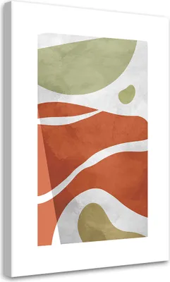 Produktbild von Leinwandbild Abstrakte Boho-Formen 40x60 Feeby Grün bild für die wand bereit zum aufhängen