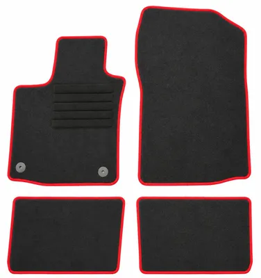 Fußmatten-Set für Renault Twingo 2, 09/2007-12/2011, 4-teilig, Schwarz