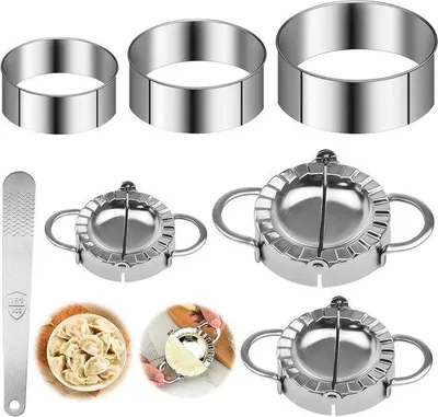 Produktbild von Famanu Ravioli Formen Set aus Edelstahl - 7-teilig inklusive Teigtasche