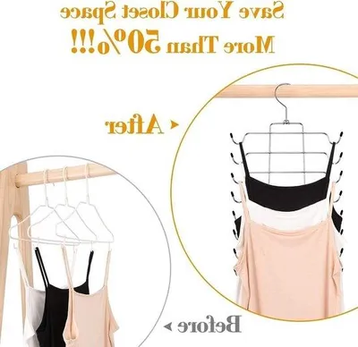 Produktbild von Kleiderbügel Platzsparender Kleiderorganizer - Aufbewahrung für Tops, Cami, BHs (Silber + Schwarz)