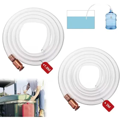 Immagine prodotto di Set di tubi trasparenti antistatici per aspirazione, pompa manuale per olio, materiale PVC, valvola in ottone, diametro 18 mm, lunghezza 1,8 m + 3 m