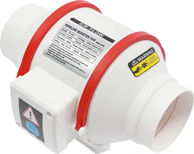 Image de Ventilateur de canal en ligne Ventilateur d'extraction - YJ-100 - Débit d'air 310 m³/h - Deux vitesses 2220/2600 tr/min - Télécommande - Moteur en cuivre - Boîtier en ABS - Blanc