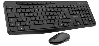 Produktbild von Vultech KM-841W, Volle Größe (100%), Kabellos, RF kabellos + USB, QWERTY, Schwarz, Maus enthalten