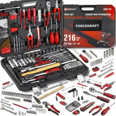 Obrázek produktu pro FORCEKRAFT FK-38841DS: Sada nářadí se 216 díly v kufru