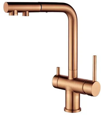 Produktbild von Ausmann Ellington 3-Wege-Küchenarmatur mit ausziehbarem Auslauf und gefiltertem Wasser – Kupfer  1208972694