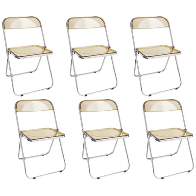 Produktbild von Klappstuhl 6er Set Lounge-Sessel Besuchersstuhl PET Transparente Bernstein
