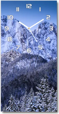 Immagine prodotto di Orologio da parete in vetro – 30x60 cm - Quadro in vetro - Orologio in vetro - Vetro temperato - Giewont Tatry