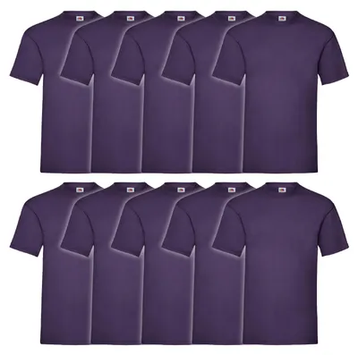 Produktbild von 10er Pack Fruit of the Loom Valueweight T-Shirt + GRATIS MyShirt Stoffbeutel Farbe: violett Größe: L