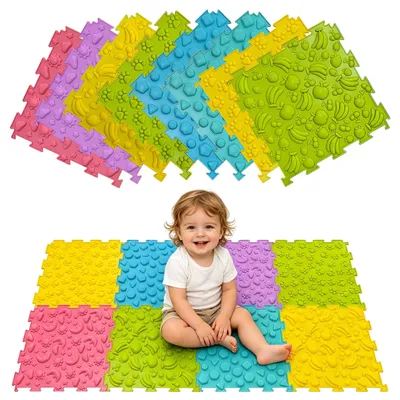 Image de Solidchoice - Tapis sensoriel, jeu de construction orthopédique composé de 8 pièces