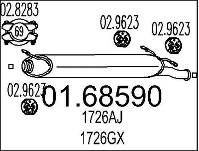 Produktbild von MTS 01.68590 Endschalldämpfer für CITROËN XSARA (N1) Auspuff