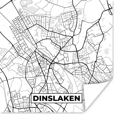 Produktbild von MuchoWow® Poster Dinslaken - Karte - Stadtplan 75x75 cm - Wand Dekoration