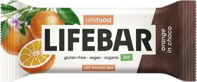 Zdjęcie produktu dla BATON Z POMARAŃCZĄ W POLEWIE CZEKOLADOWEJ RAW BEZ DODATKU CUKRÓW BEZGLUTENOWY40 g - LIFEFOOD