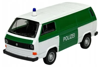 Produktbild von Welly VW Volkswagen Transporter T3 Van Polizei Metallmodell 1:34