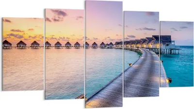 Produktbild von Bild auf Leinwand - Leinwandbild - Malediven Meer - 160x85cm - Wand Bild - Wanddeko - Wandbilder - Leinwanddruck - Bilder - Kunstdruck - Wanddekoration - Leinwand bilder - Wandkunst - EA160x85-4082